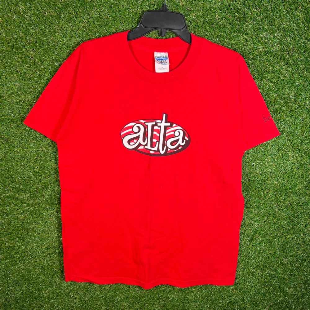 Gildan Ultra Cotton Alta Graphic Tshirt Mens Medium Red Heavyweight Short Sleeve